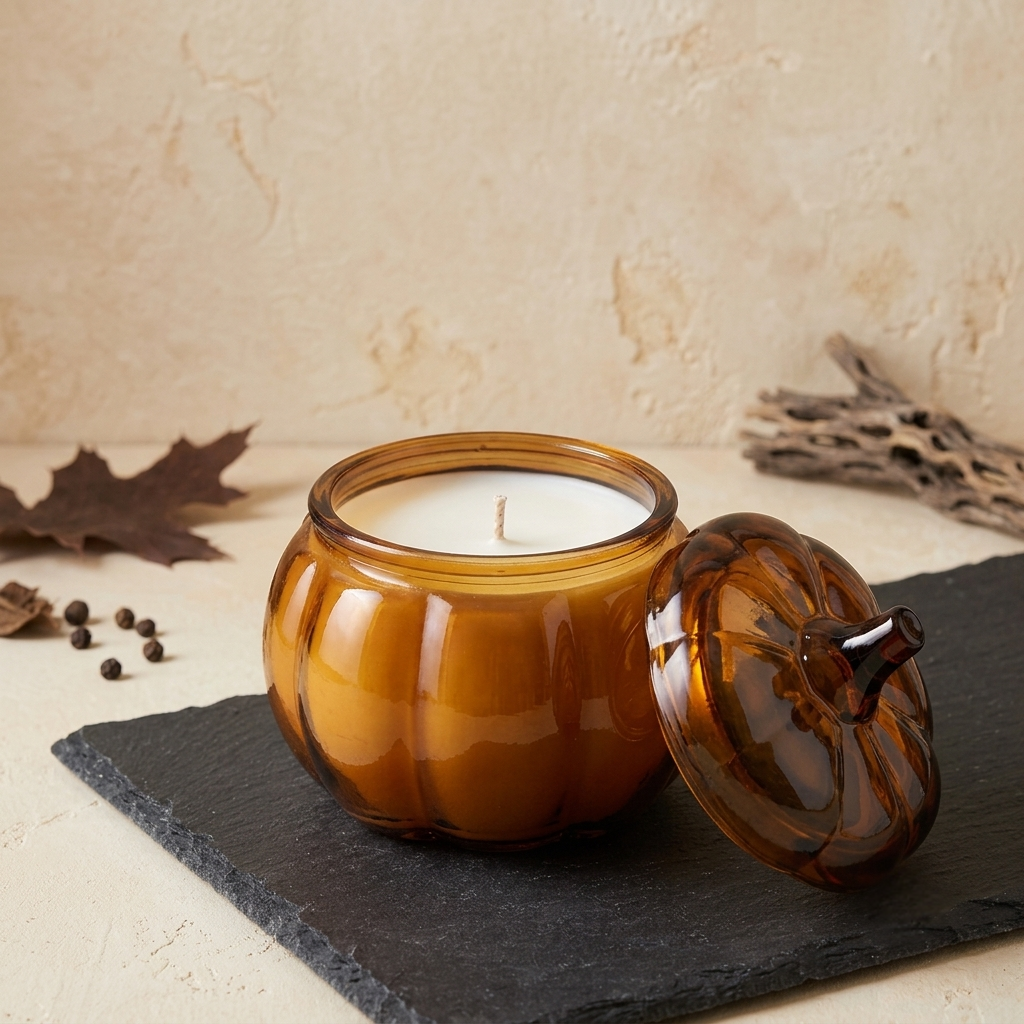 Pre-Order | 5oz Amber Glass Pumpkin Candle