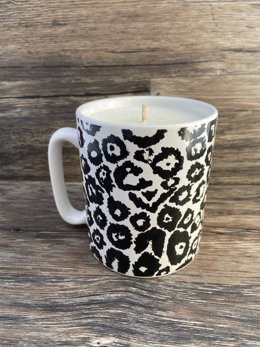 SALE | Leopard Print Mug Candle | 100% Soy Wax