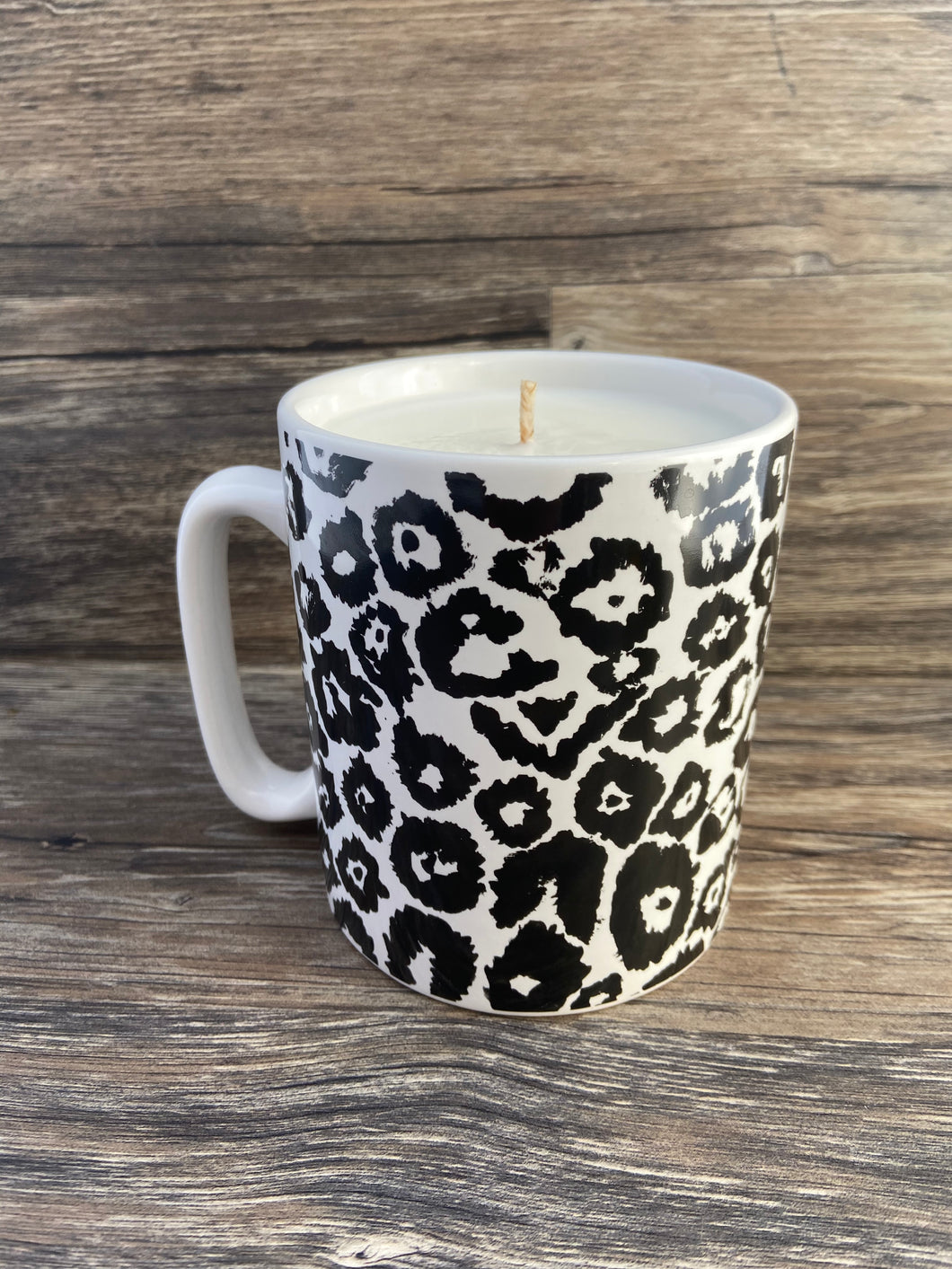 CLEARANCE Leopard Print Mug Candle | 100% Soy Wax